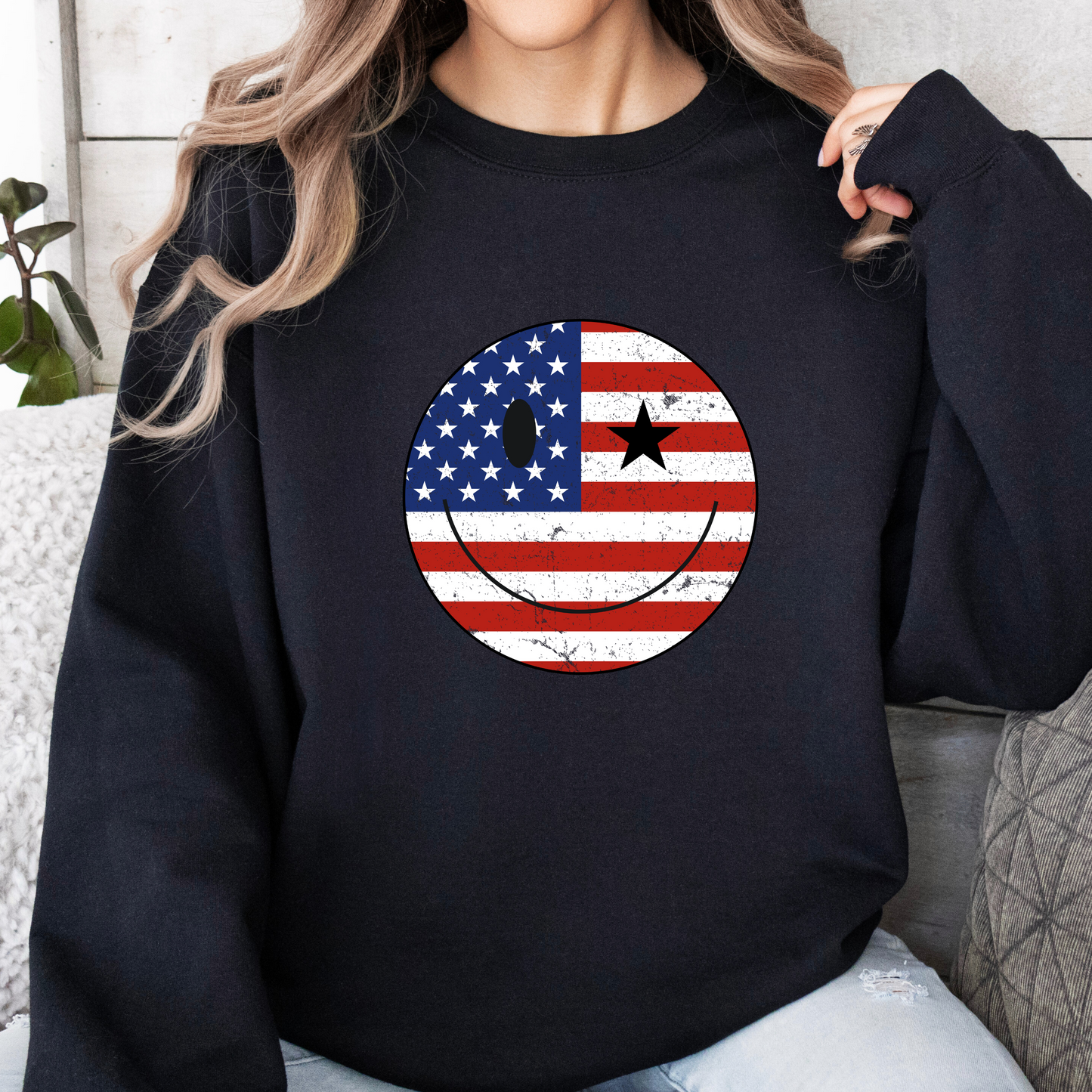 Patriotic Smile Crewneck - Adult Crewneck